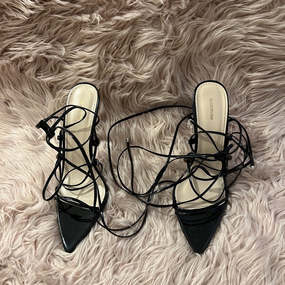 Pretty Little Thing Black Patent Leather Heels